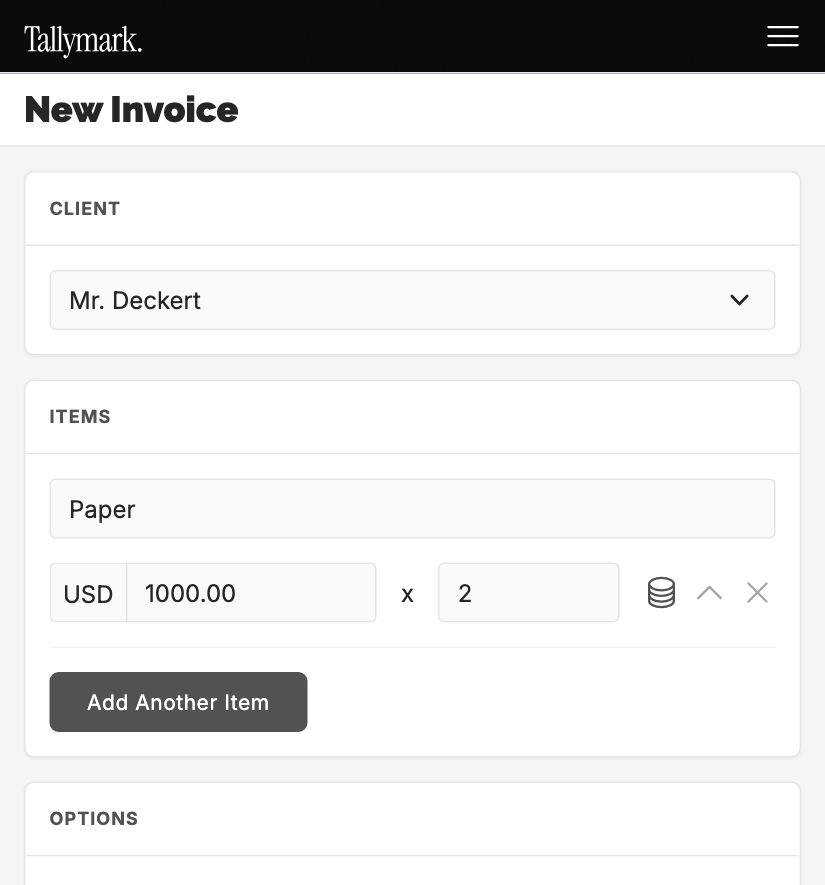 Create an invoice