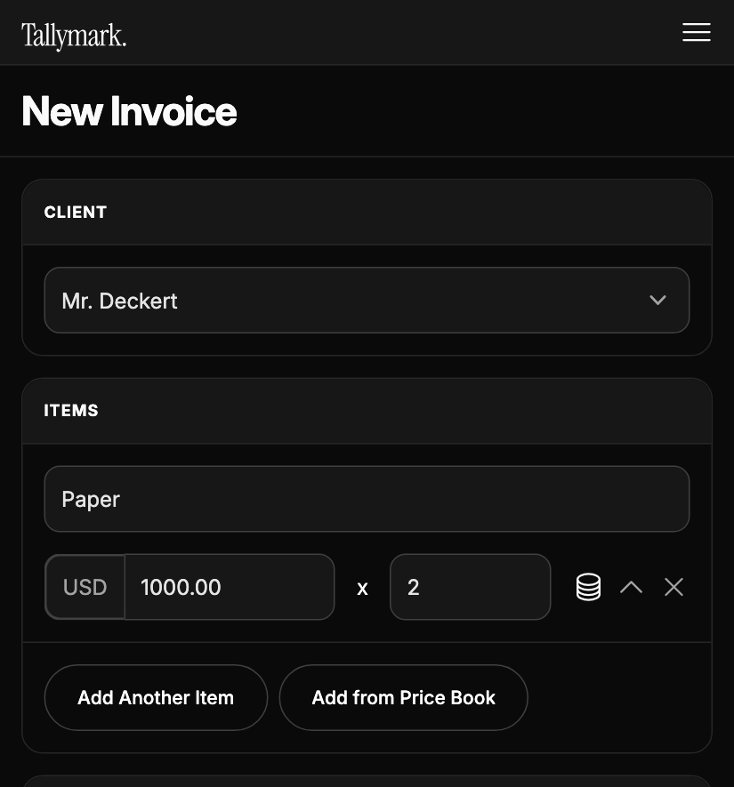 Create an invoice