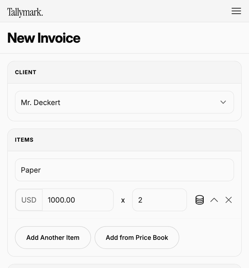 Create an invoice