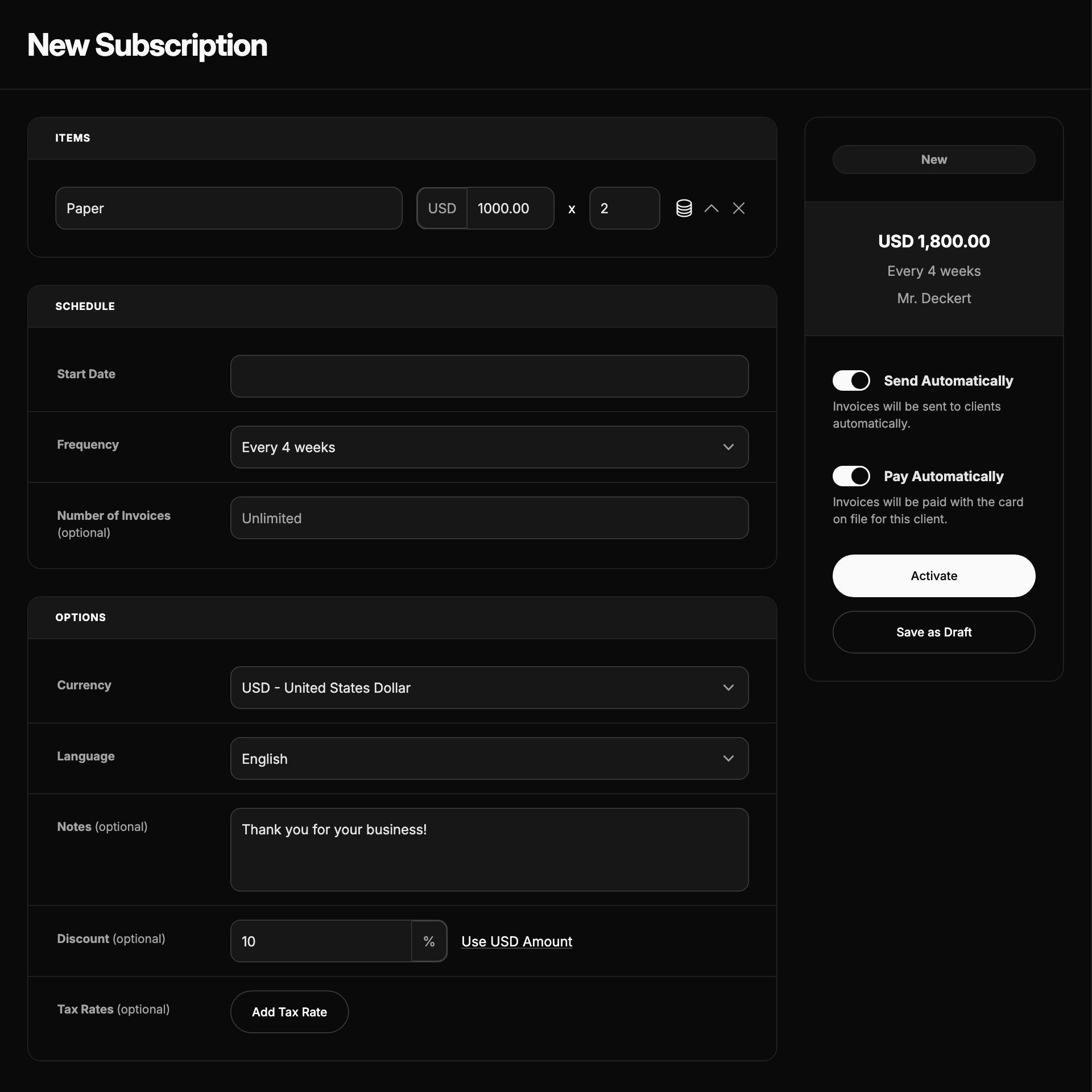 Subscription