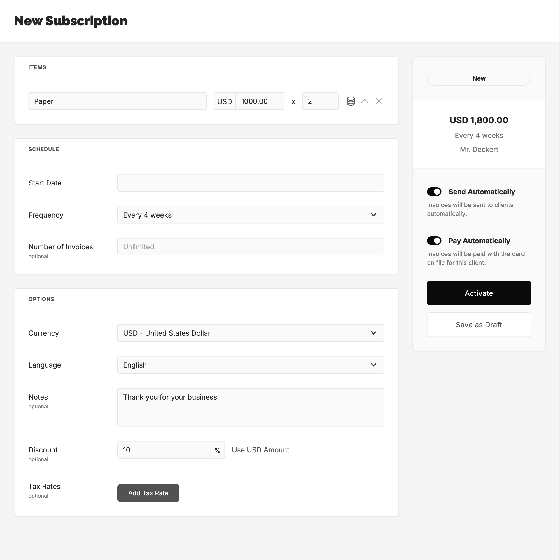 Subscription