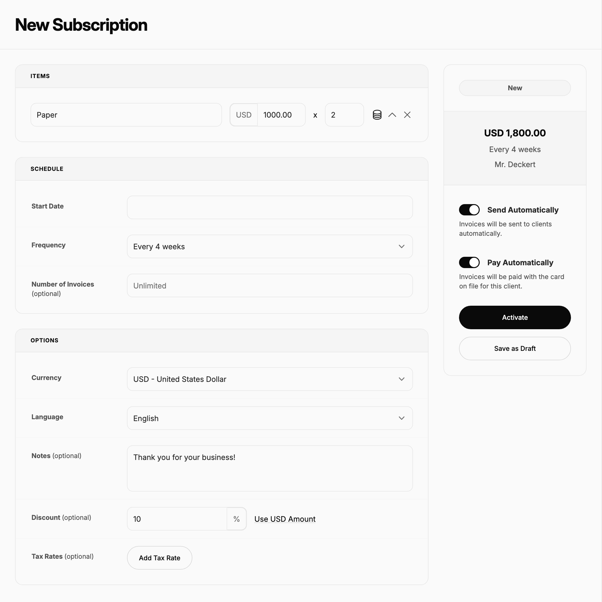 Subscription